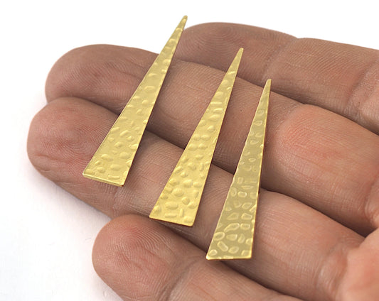 Triangle Hammered raw brass 40x8mm (0.8mm thickness) no hole charms findings OZ3621-120