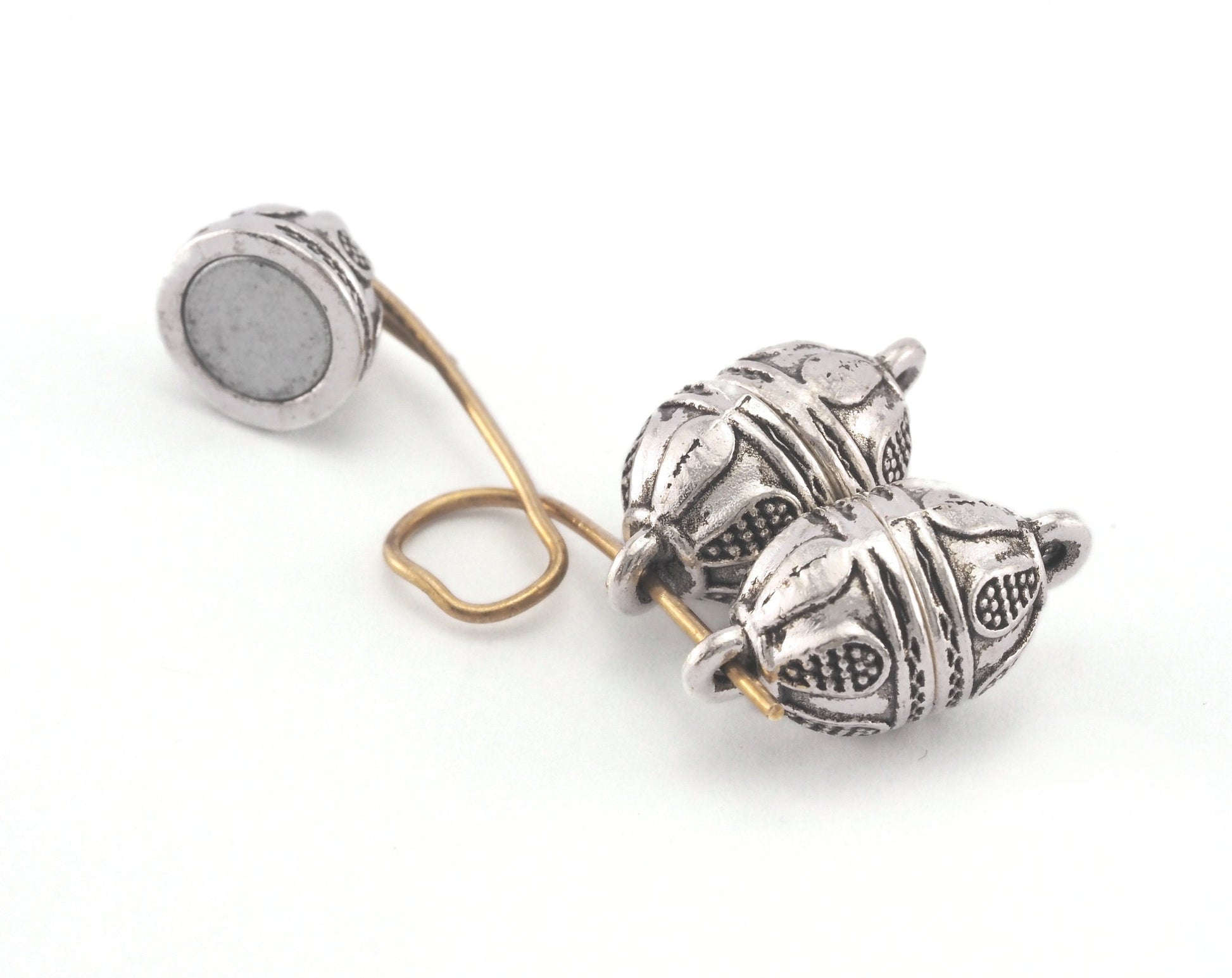 Magnetic clasp 10mm 0,39" silver tone alloy bracelet necklace clasp MCL S1181