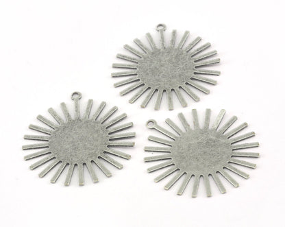 Sun Charms 33x30mm 1 hole antique silver plated brass findings OZ3569-165