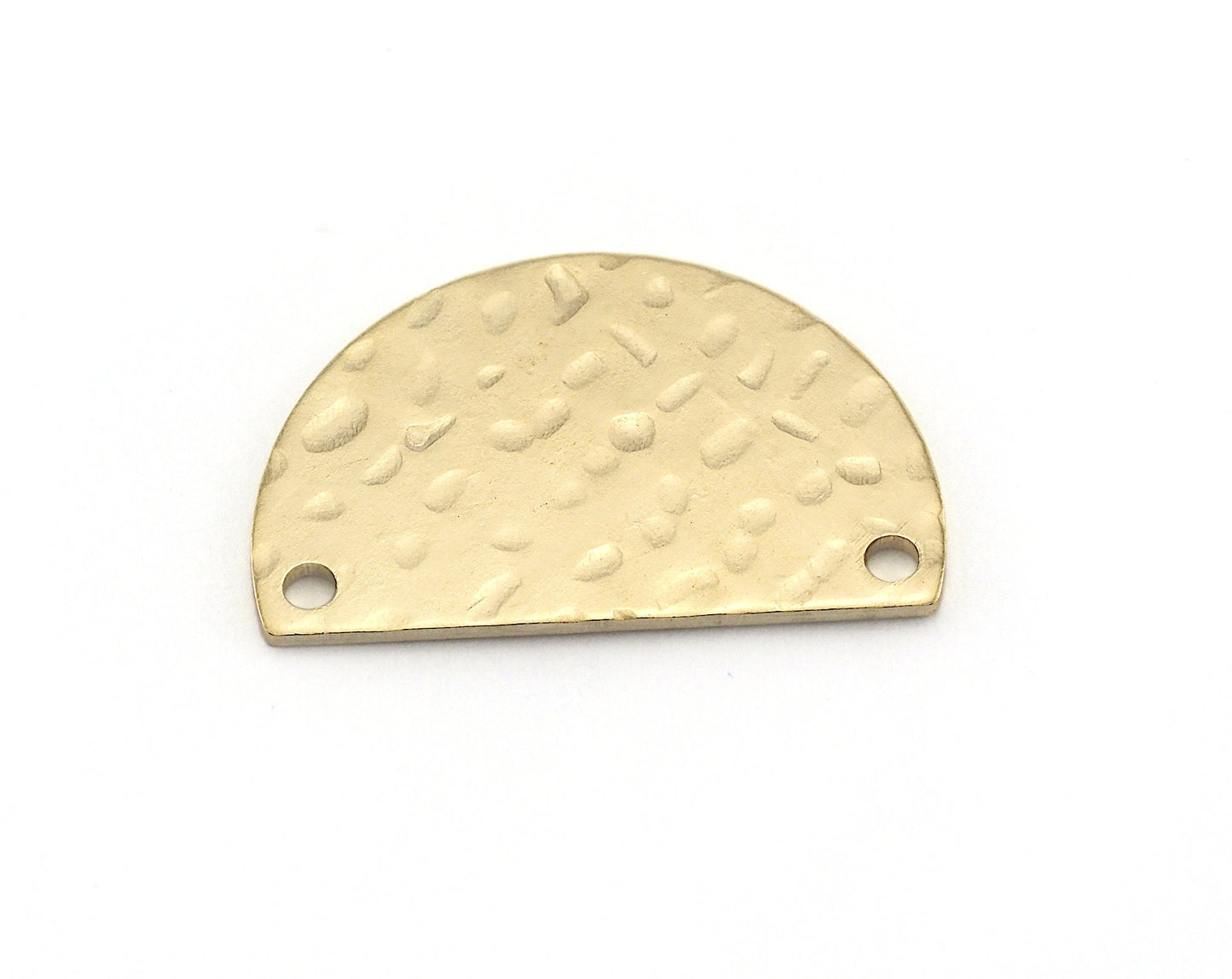 Hammered Semi Circle Half Moon connector raw brass 22x14mm (0.8mm thickness) 2 hole charms findings OZ3605-150