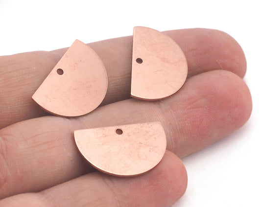 Semi Circle Half Moon raw Copper 22x14mm (0.8mm thickness) charms findings blank OZ3668-175