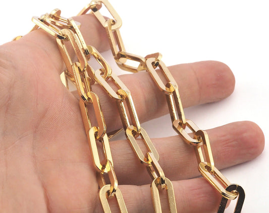 Oval Link Chain Gold Plated Alloy 20x9mm OZ650