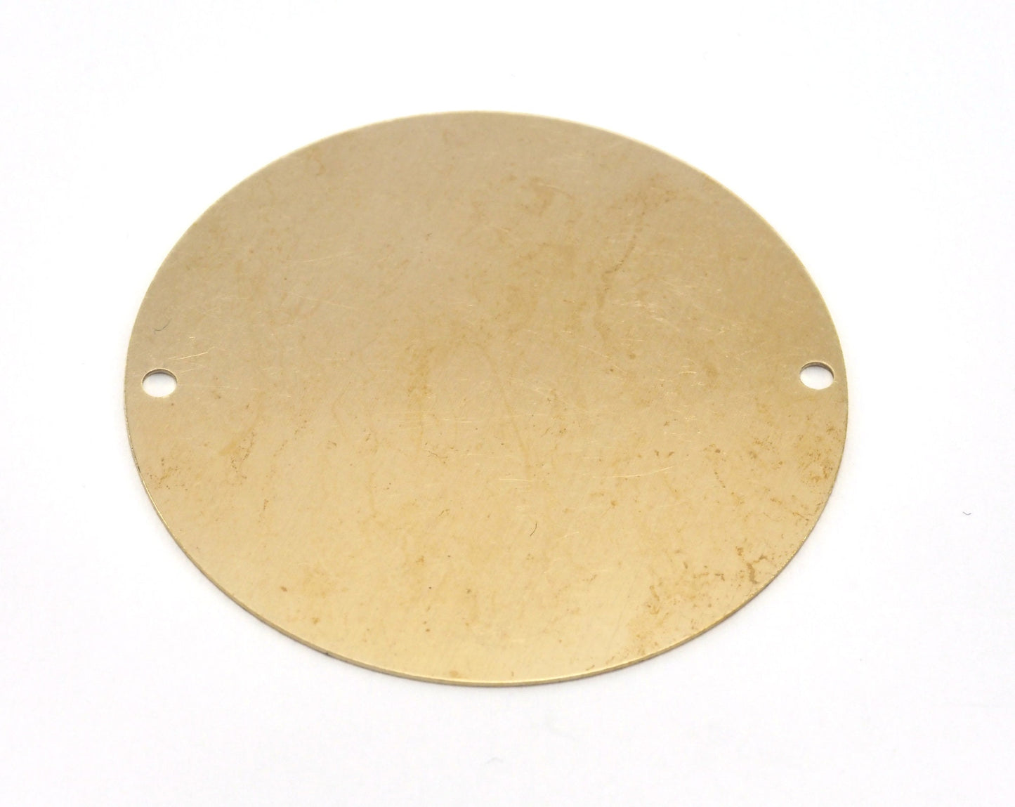 raw brass circle tag 52mm , 2 hole raw brass findings 170