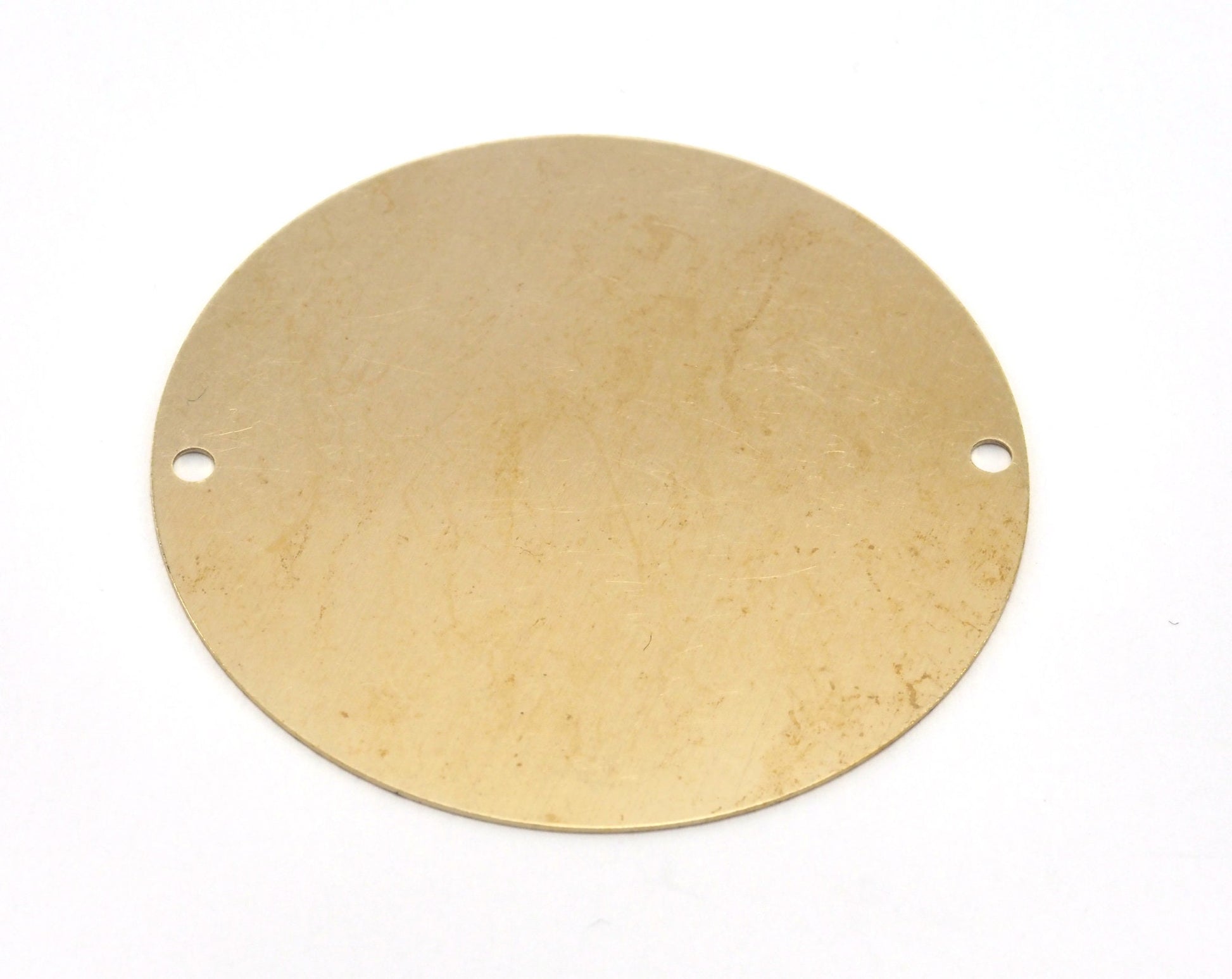 raw brass circle tag 52mm , 2 hole raw brass findings 170