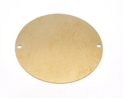 raw brass circle tag 52mm , 2 hole raw brass findings 170