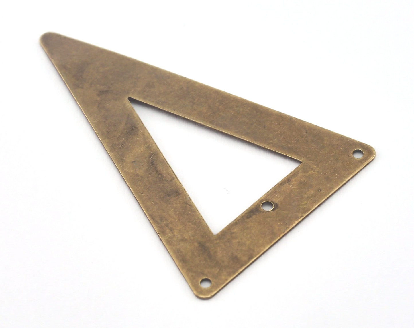 Antique Yellow brass triangle 50x33mm tag 3 hole connector raw brass charms ,raw brass findings 879-270