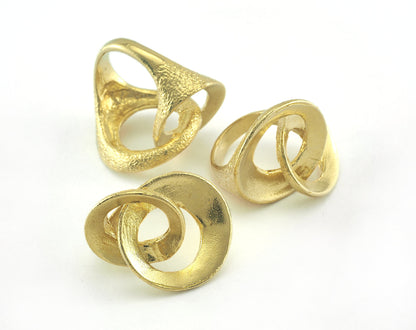 Circles Ring Adjustable Ring raw Brass (16.5mm 6US inner size) Oz3644