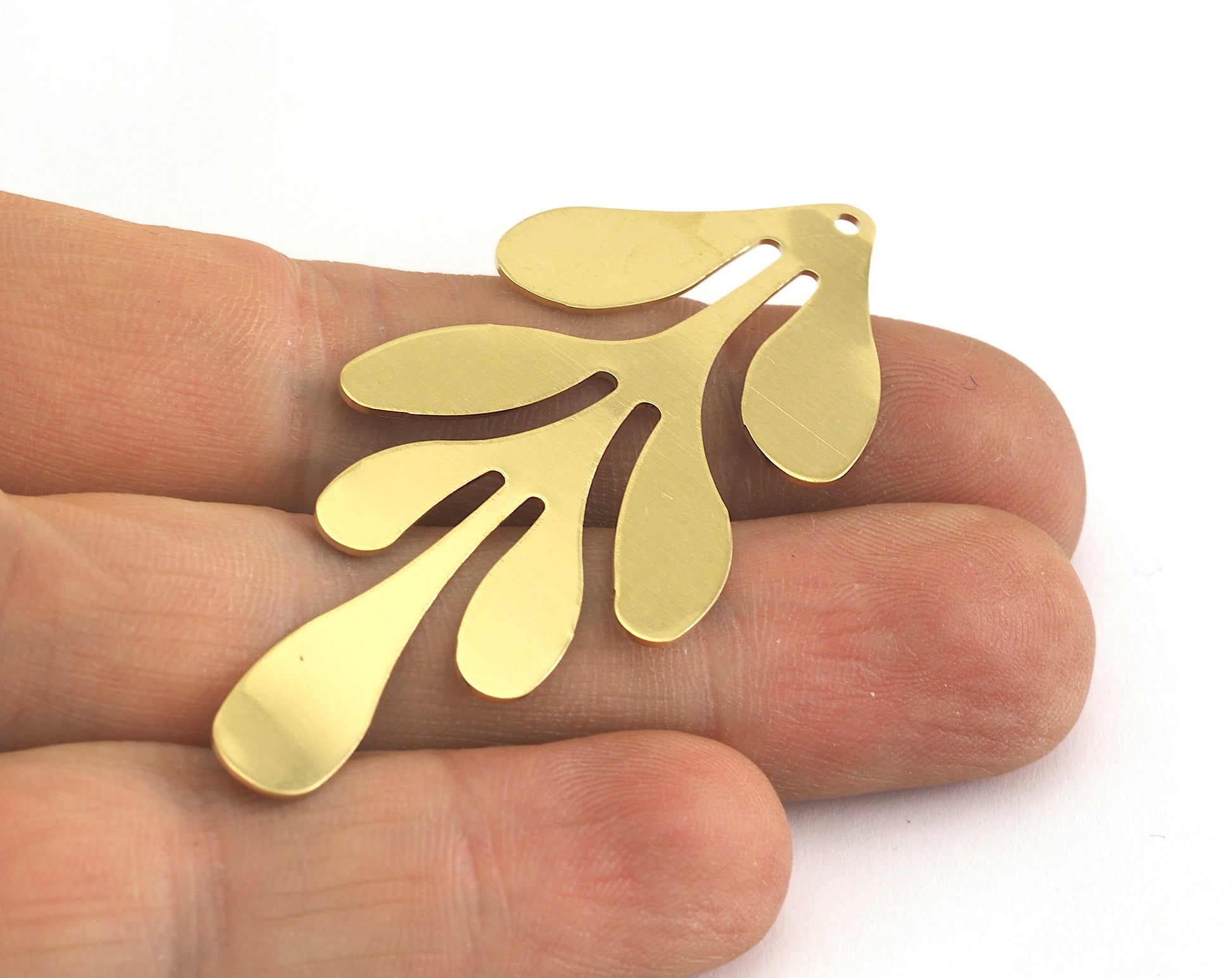 Leaf shape charms 62x26mm Brass Charms 3647