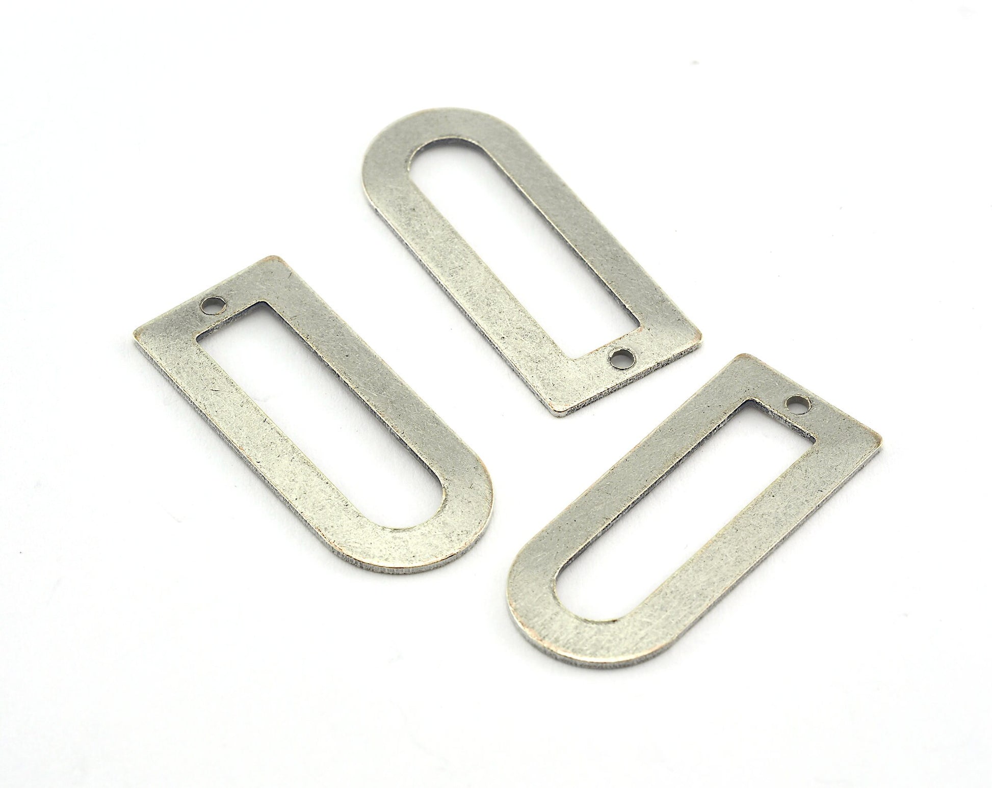 Semi circle Rectangle shape 30x13x0.8mm Antique Silver Plated brass findings scs OZ3650-160