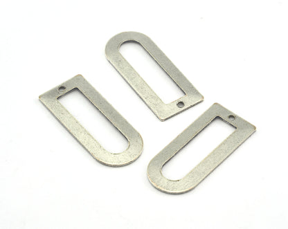 Semi circle Rectangle shape 30x13x0.8mm Antique Silver Plated brass findings scs OZ3650-160