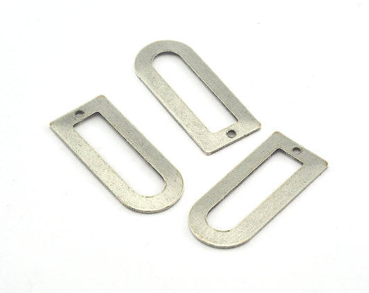 Semi circle Rectangle shape 30x13x0.8mm Antique Silver Plated brass findings scs OZ3650-160