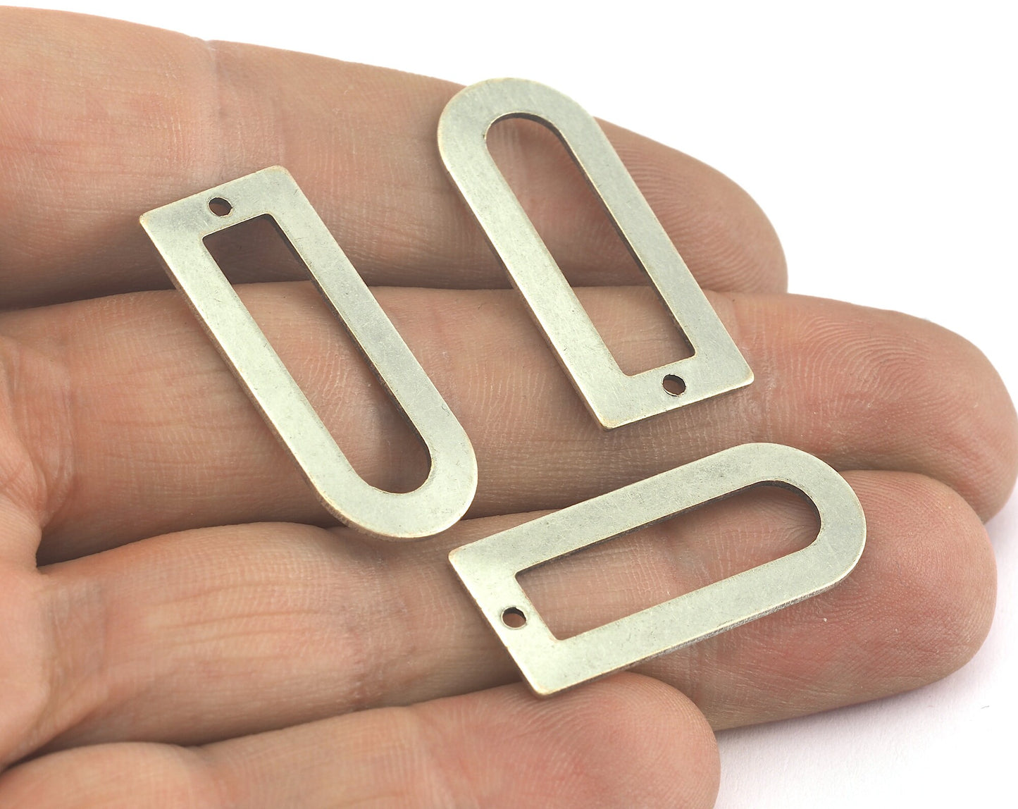 Semi circle Rectangle shape 30x13x0.8mm Antique Silver Plated brass findings scs OZ3650-160