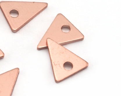 Triangle Small Charm Raw Copper 8x7mm 1 hole findings 3712-20