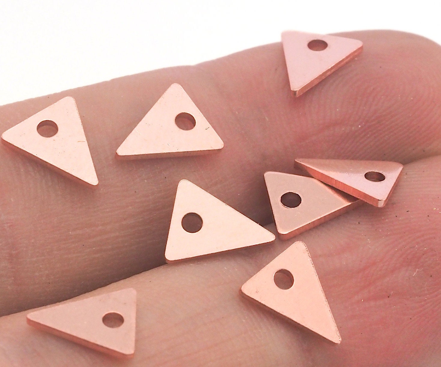 Triangle Small Charm Raw Copper 8x7mm 1 hole findings 3712-20