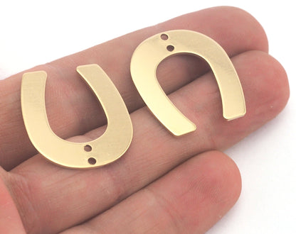 Magnet shape semi circle 25x22.5x0.8mm two hole raw brass findings scs oz3719-200