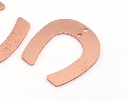 Magnet shape semi circle 25x22.5x0.8mm two hole raw copper findings scs oz3719-200