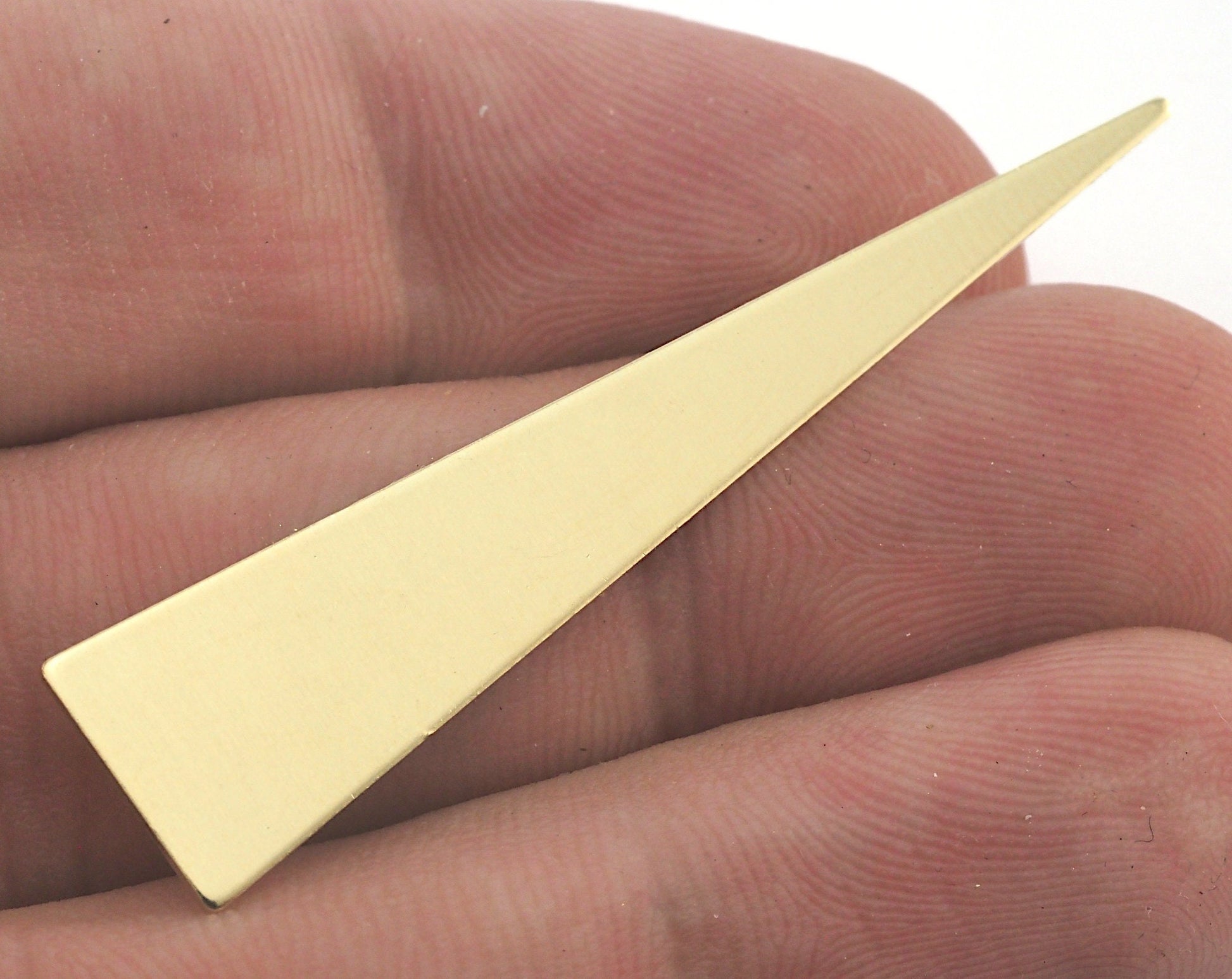 Long Triangle raw brass 50x11mm (0.8mm thickness) (optional holes) no hole charms blanks findings OZ3652-200