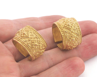 Ring Motif Adjustable Raw brass (17mm 7US inner size) OZ3750
