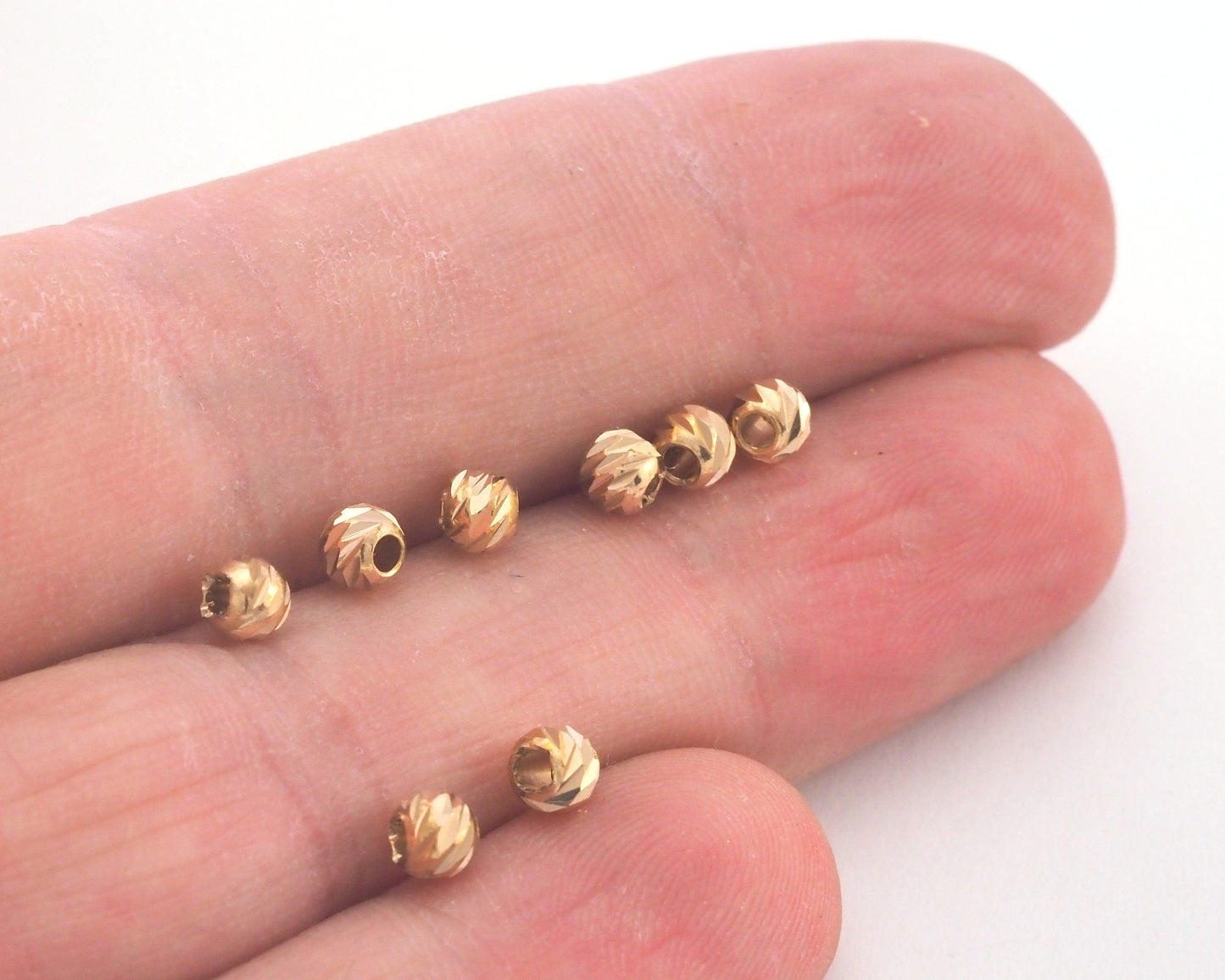 Streaked Beads Faceted raw Brass Sphere 4mm (hole 1.5mm 15 gauge) Charms Findings spacer beads bab1 oz3759