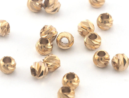 Streaked Beads Faceted raw Brass Sphere 3mm (hole 1.3mm 16 gauge) Charms Findings spacer beads bab1 oz3760