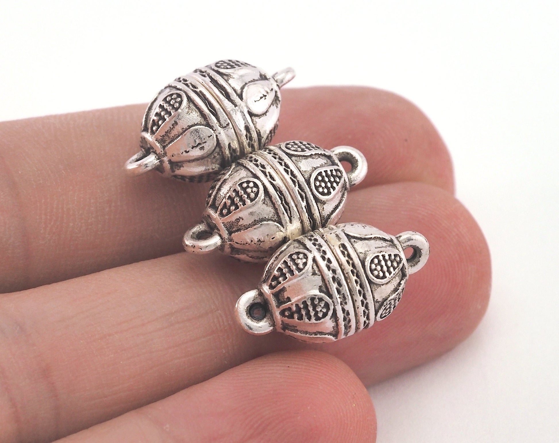 Magnetic clasp 10mm 0,39" silver tone alloy bracelet necklace clasp MCL S1181