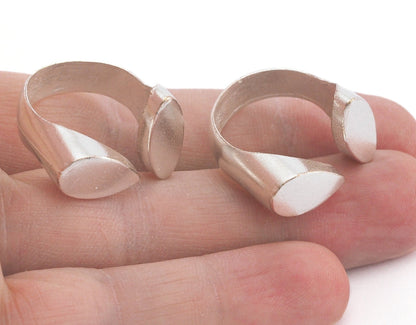 Ring Adjustable Ring Silver Plated brass (18mm 7.5US inner size - Adjustable ) Oz3196