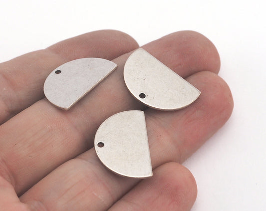 Semi Circle Half Moon Antique Silver Plated brass 22x14mm (0.8mm thickness) charms findings blank OZ3667-165