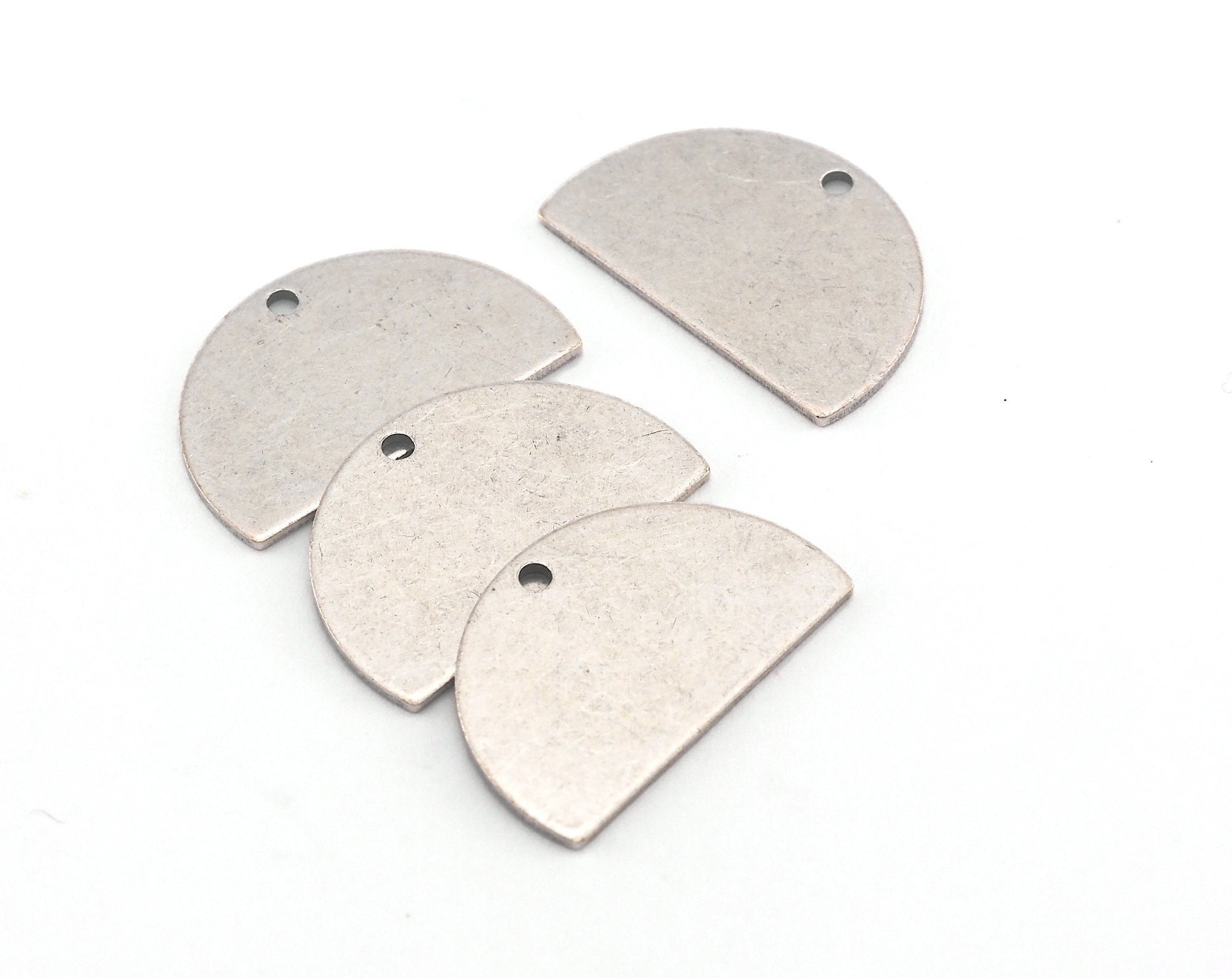 Semi Circle Half Moon Antique Silver Plated brass 22x14mm (0.8mm thickness) charms findings blank OZ3667-165
