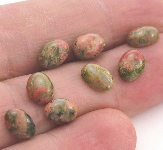 Unakite Oval cabochon 6x8mm cab32-7