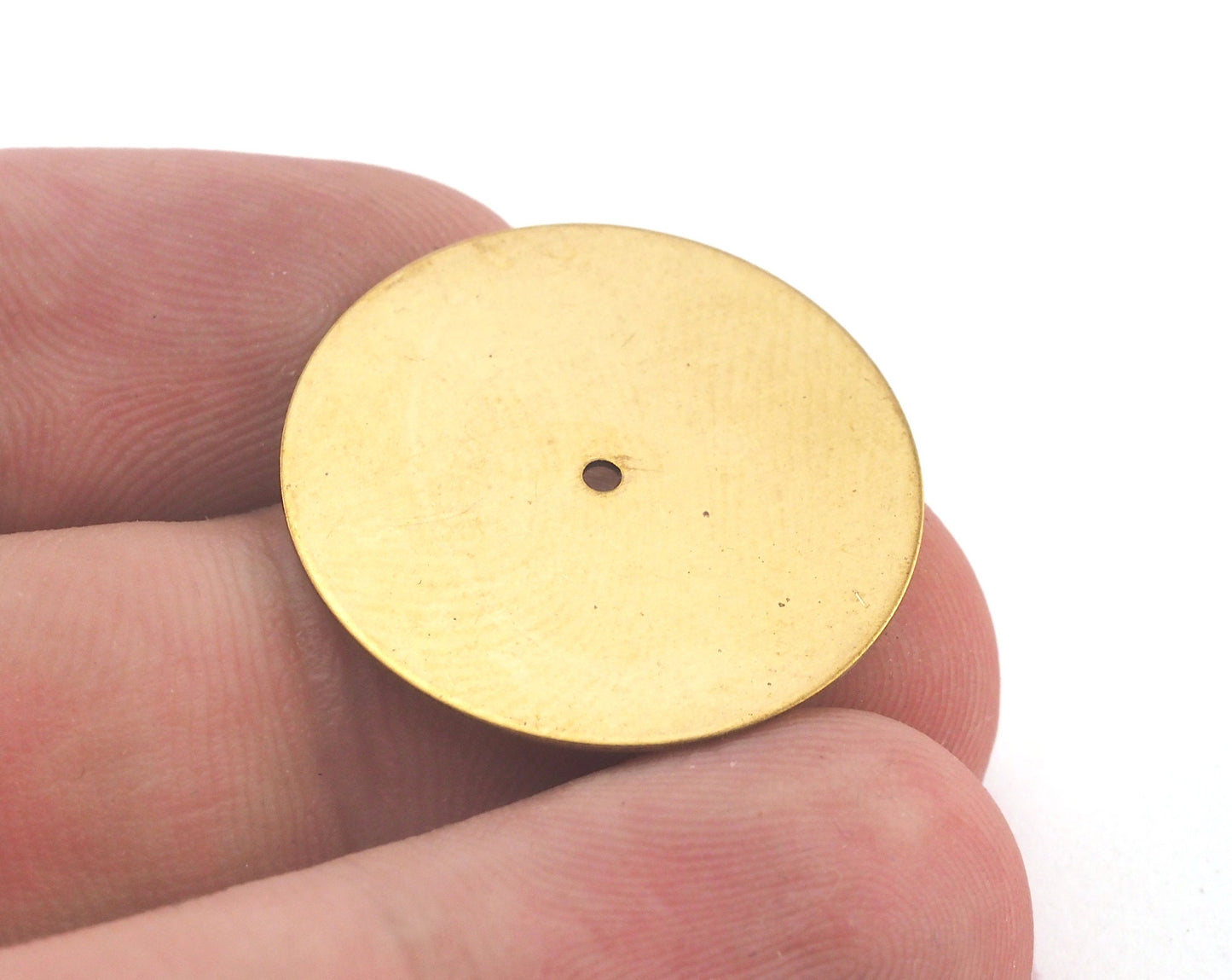 Circle Tag 25mm Middle Hole (1.5mm) Raw Brass (0.5mm thickness) Findings Charms 2400-200