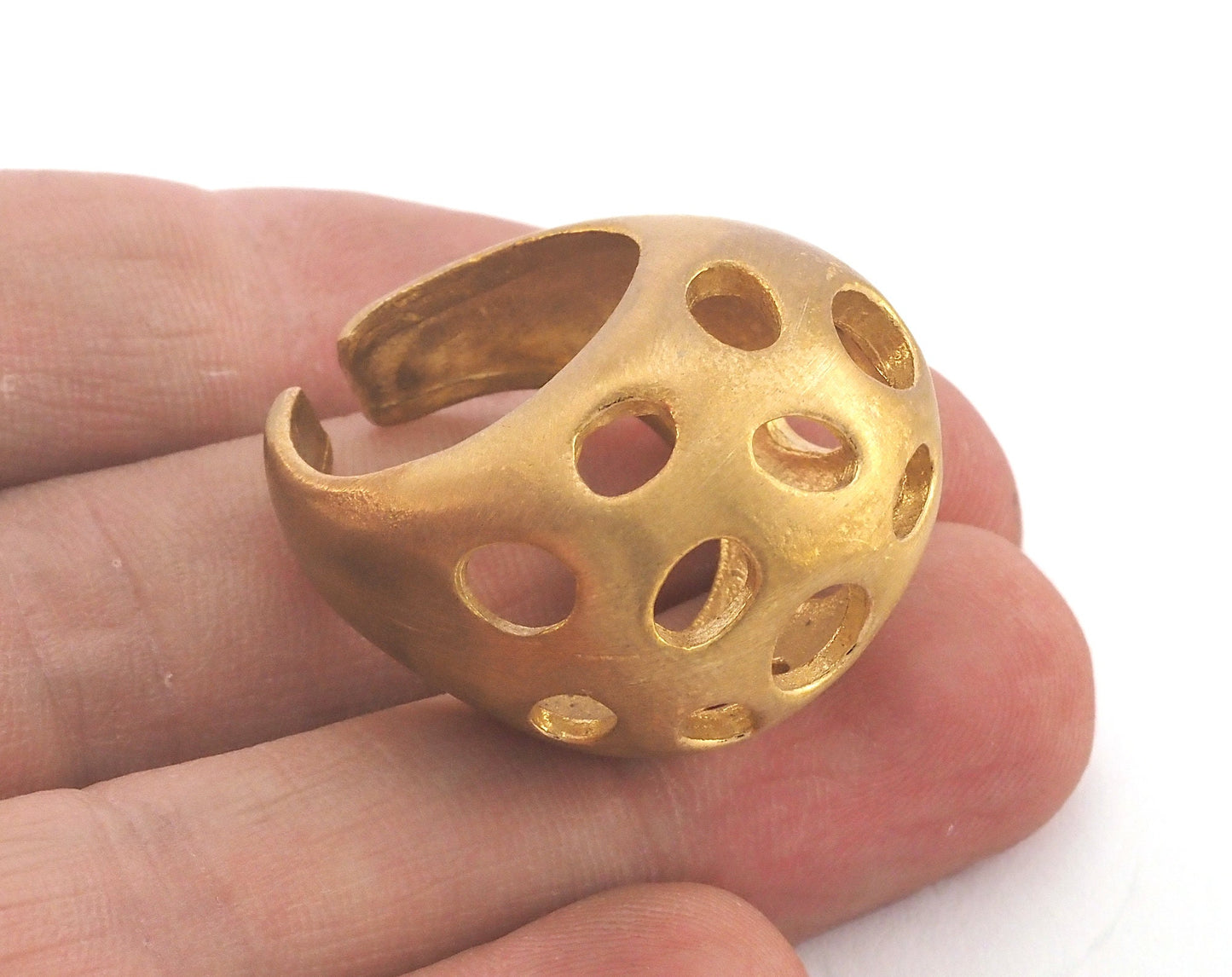 Domed Adjustable Ring raw Brass (18mm 8US inner size ) Oz3067