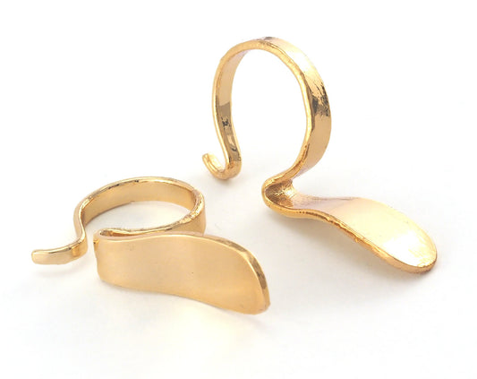 Adjustable Spoon Tip Ring Gold Plated brass (18mm 8US inner size) Oz3691