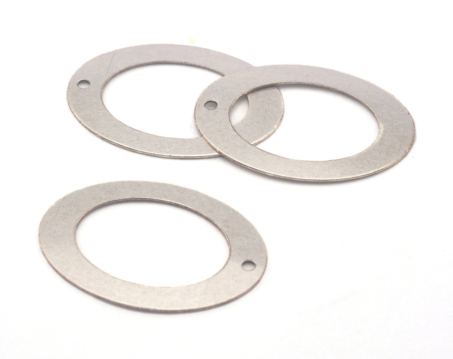 Oval Tag Antique Silver Plated Brass 32x23mm (0.5mm thickness) Charms ,Findings OZ3699