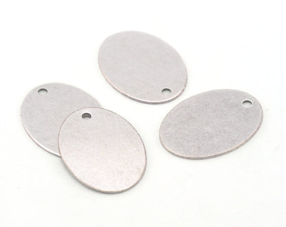 Oval Tag Antique Silver Plated Brass 21.5x15.5mm (0.5mm thickness) Charms ,Findings OZ3698