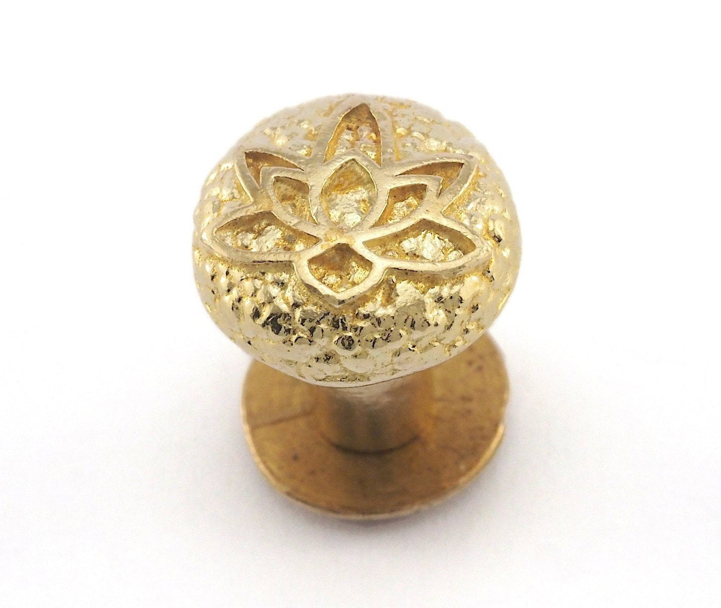 Lotus Flower screw rivets, chicago screw / concho screw, (10mm Head) raw brass studs, 1/8" bolt CSC8 CSC5 R73