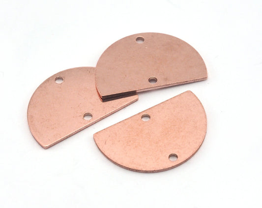 Semi Circle Half Moon raw Copper 22x14mm (0.8mm thickness) charms findings blank OZ3673-175