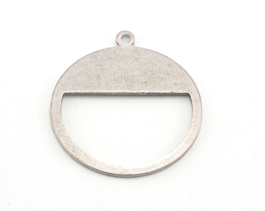 Round Charms Antique Silver Plated Brass 28x25mm (0.8mm thickness) 1 hole findings OZ3676-175