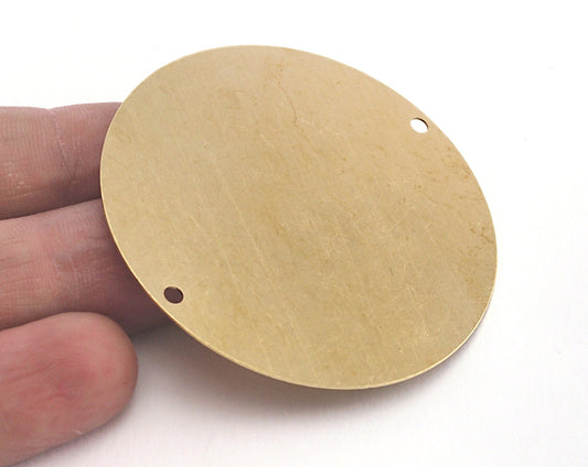 raw brass circle tag 52mm , 2 hole raw brass findings 170