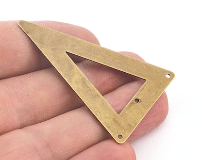 Antique Yellow brass triangle 50x33mm tag 3 hole connector raw brass charms ,raw brass findings 879-270