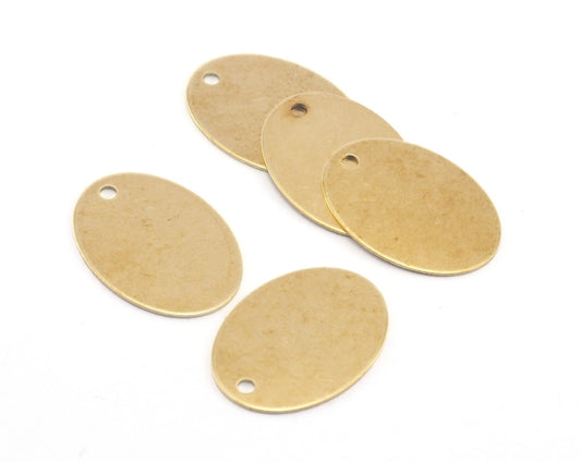 Oval Tag Raw Brass 21.5x15.5mm (0.5mm thickness) Charms ,Findings OZ3698
