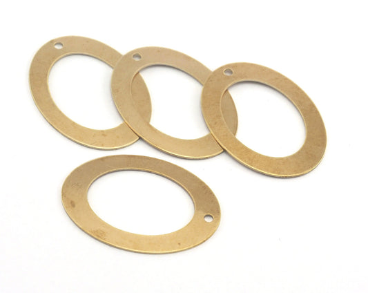 Oval Tag Raw Brass 32x23mm (0.5mm thickness) Charms ,Findings OZ3699