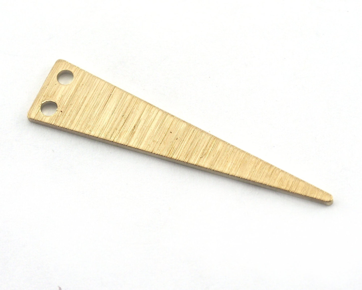 Brushed Triangle streaked raw brass 32x7mm (0.8mm thickness) 2 hole charms findings OZ3791-90