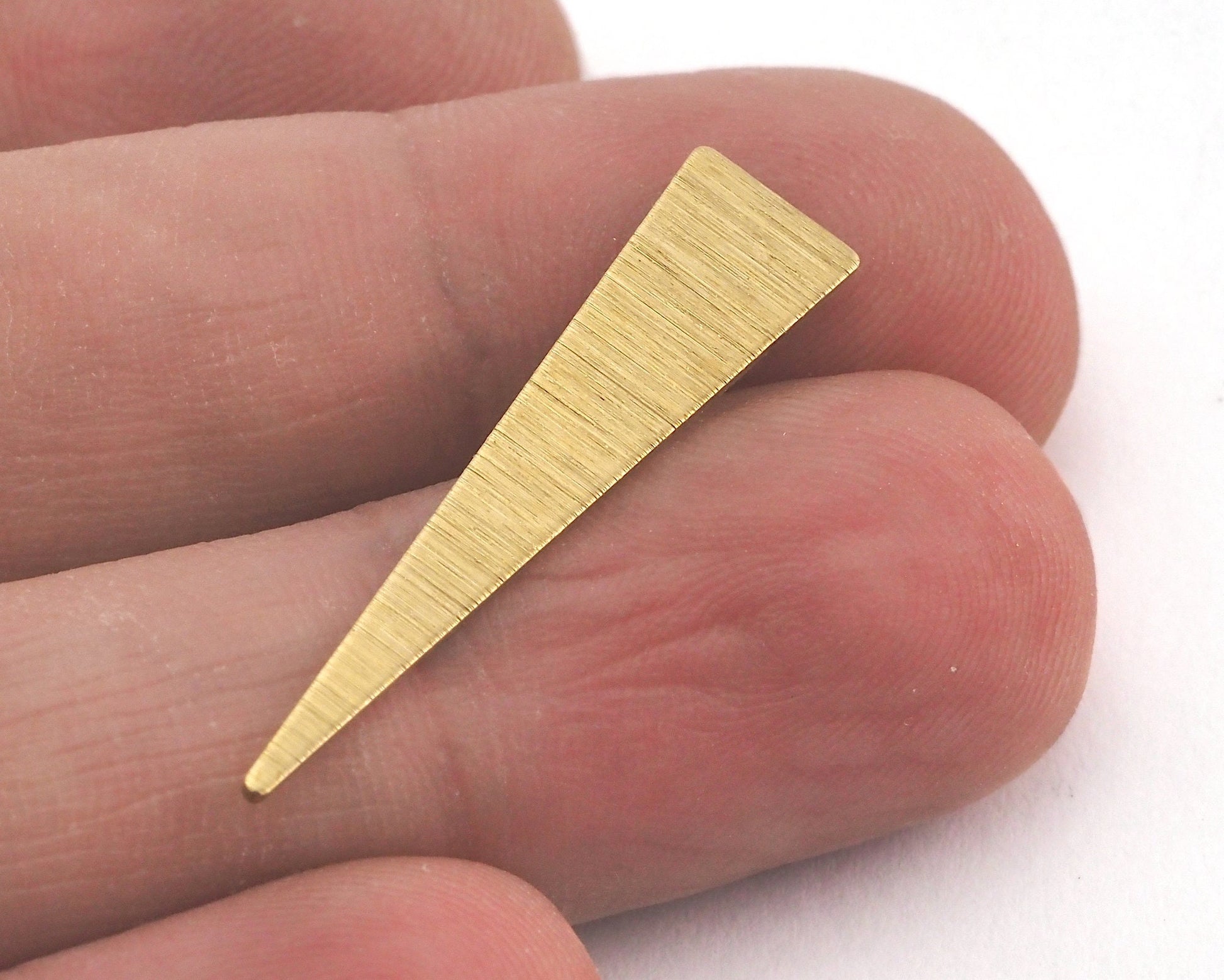 Brushed Triangle streaked raw brass 32x7mm (0.8mm thickness) no hole charms findings OZ3792-90