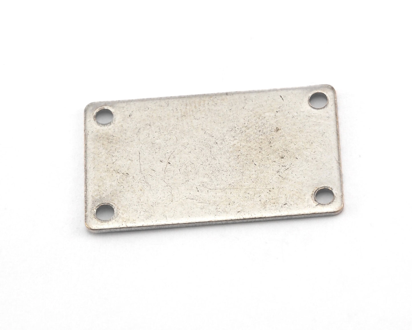 Rectangle stamping blank 15x25x0.8mm (20 gauge) antique silver plated brass 4 hole 1205-63