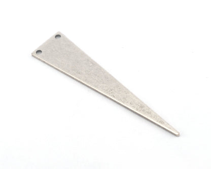 Long Triangle Antique Silver, Black Painted Raw brass 50x11mm 2 hole charms blanks findings 3739-200