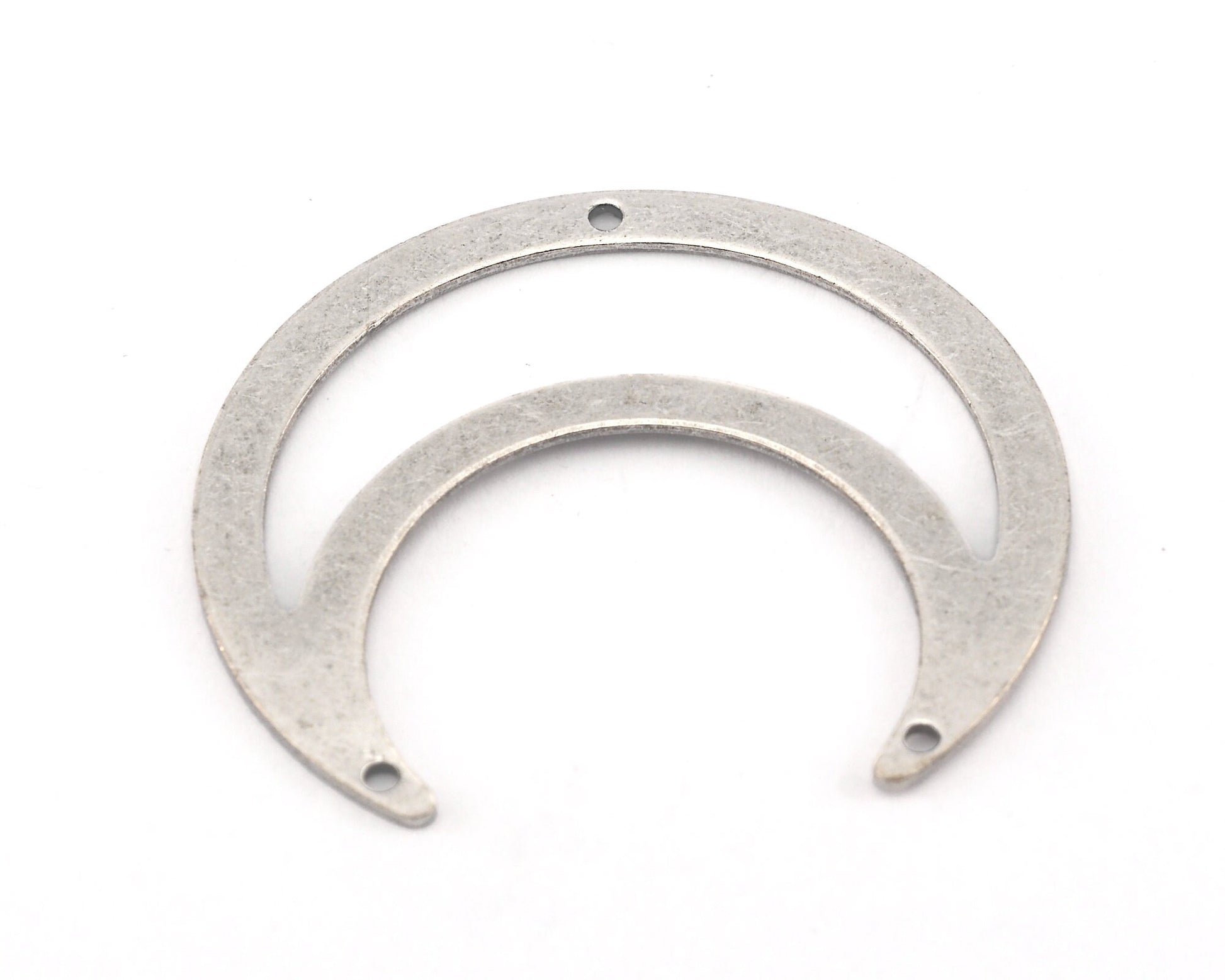 Crescent Connector Charms Antique Silver Plated Brass 3 Holes 42x39mm 0.8mm thickness Findings OZ3746-335