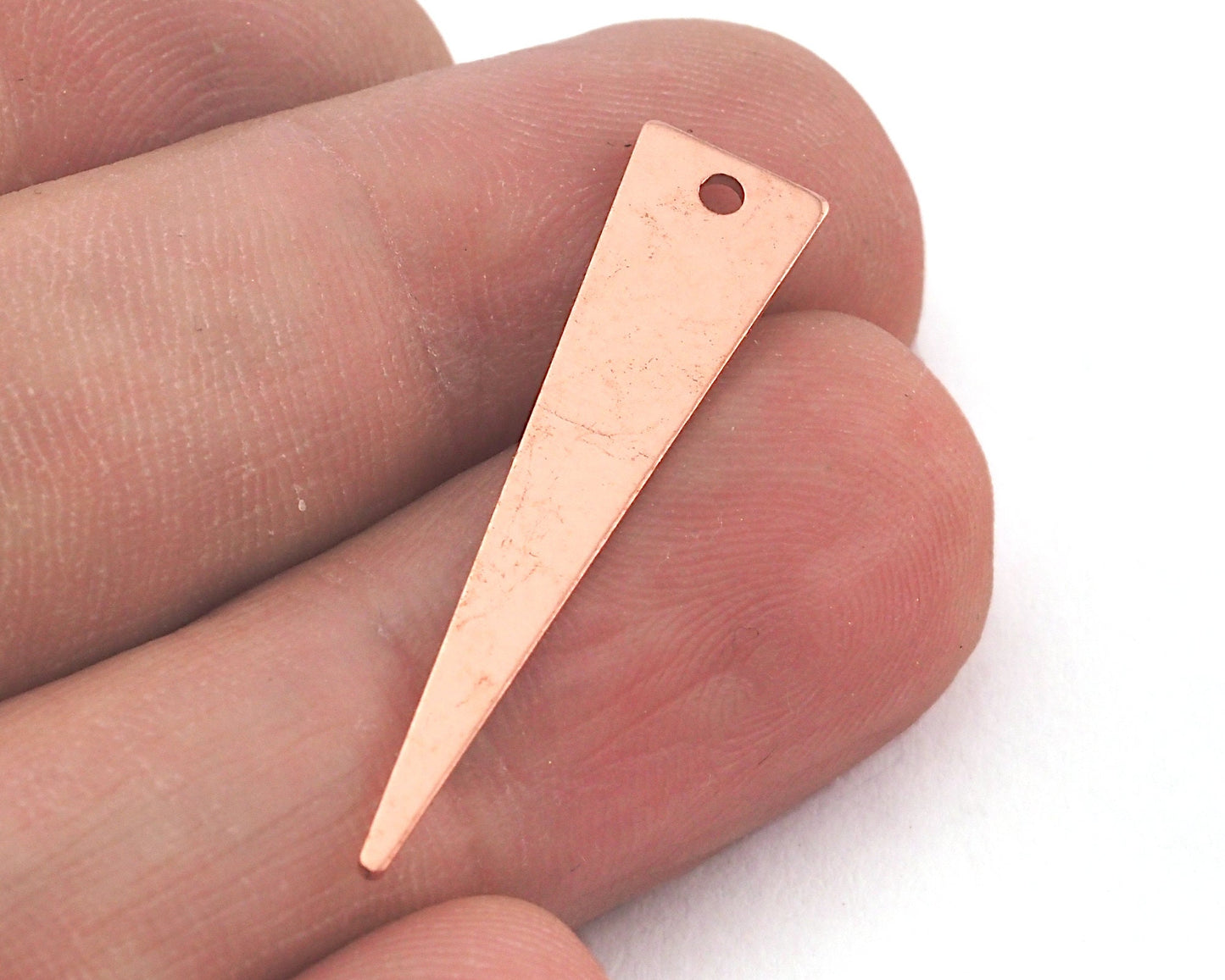 Triangle raw copper 32x7mm (0.8mm thickness) 1 hole charms findings OZ3796-90