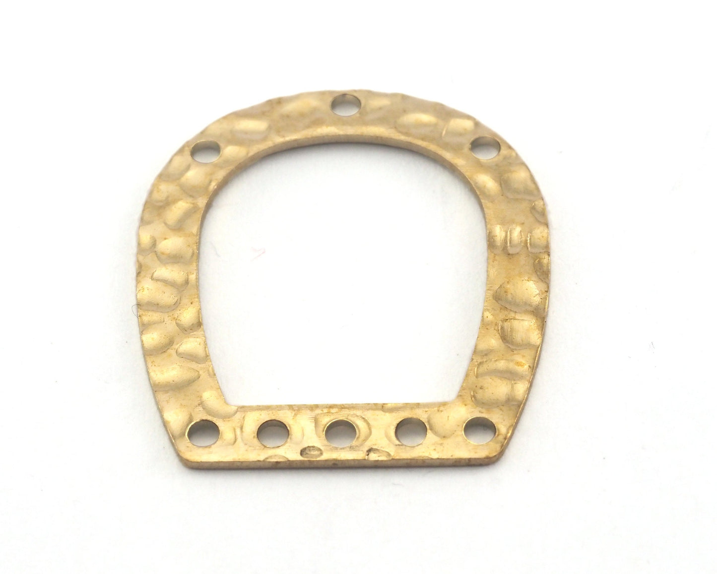 Oblong Oval shape semi circle Hammered 25x22.5x0.8mm 8 hole (optional )raw brass findings scs oz3801-135