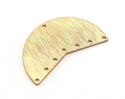 Brushed Geometric Connector Charms Gold Plated Brass 38x23mm 0.8mm thickness Findings OZ3631-420