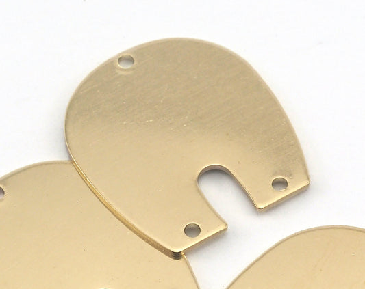 Magnet shape semi circle 15x15x0.8mm raw brass findings scs oz3705-320
